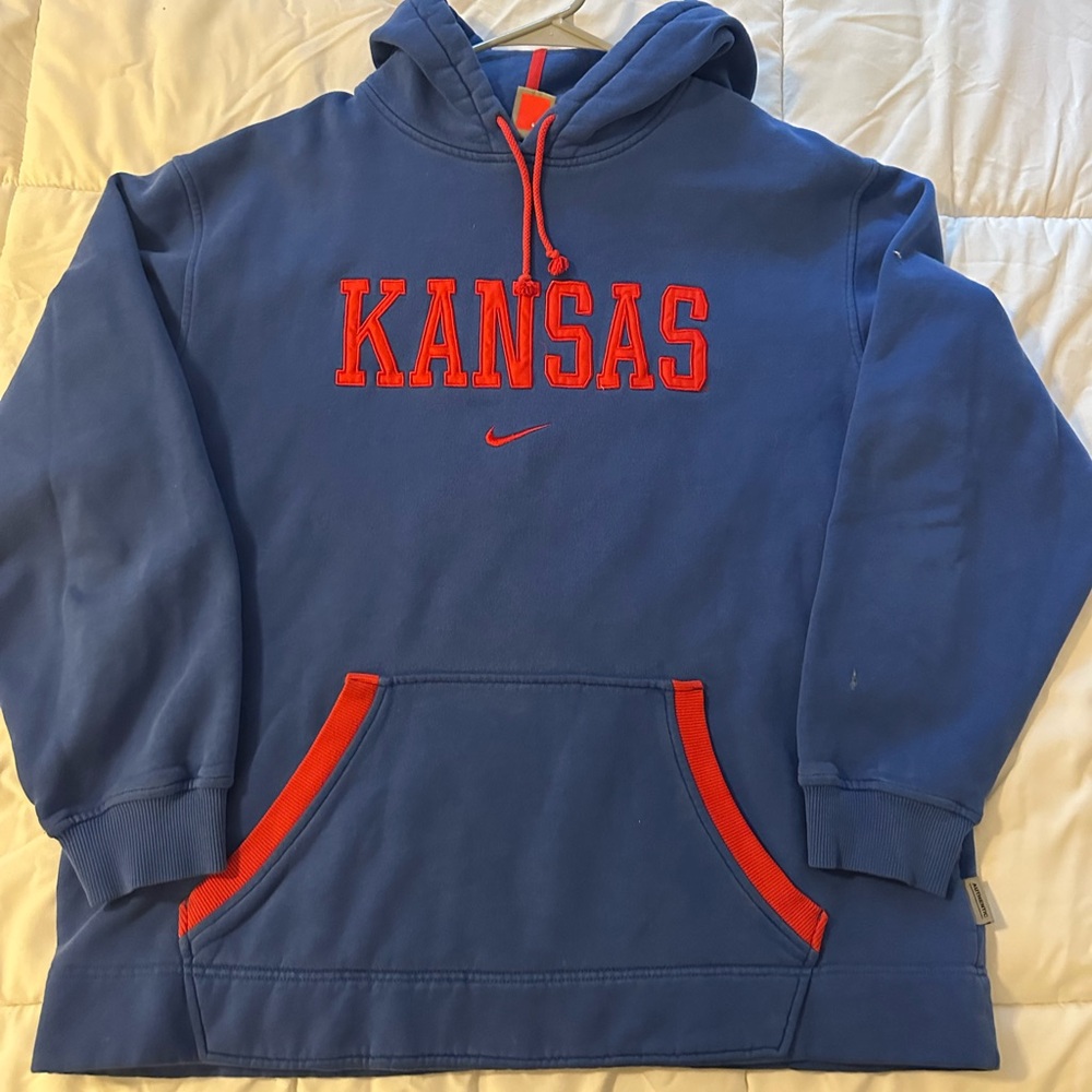 Men's Nike Vintage University of Kansas Hoodie - Sz L